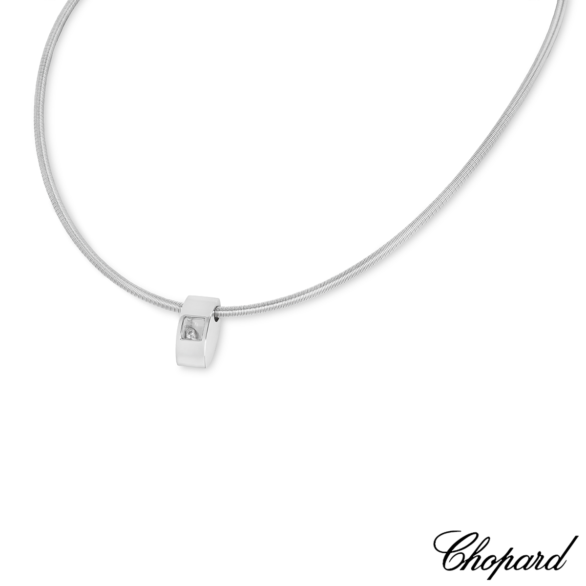 Chopard White Gold Happy Diamonds Pendant 79 3035 20 Rich Diamonds